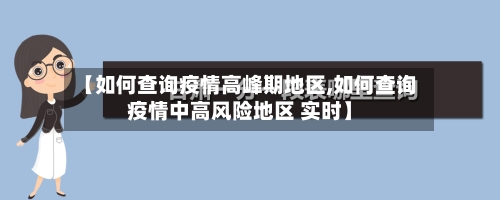 【如何查询疫情高峰期地区,如何查询疫情中高风险地区 实时】-第3张图片
