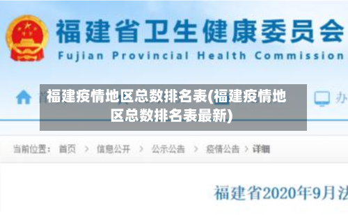 福建疫情地区总数排名表(福建疫情地区总数排名表最新)-第2张图片