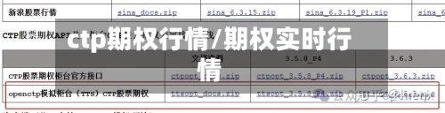 ctp期权行情/期权实时行情-第2张图片