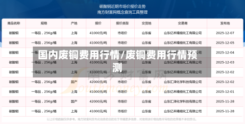 国内废铜费用行情/废铜费用行情预测-第2张图片