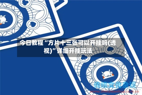 今日教程“方片十三张可以开挂吗(透视)”详细开挂玩法