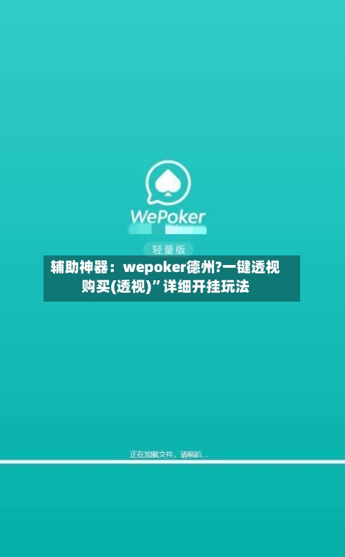 辅助神器：wepoker德州?一键透视购买(透视)”详细开挂玩法-第2张图片