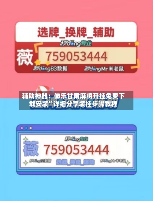 辅助神器：微乐甘肃麻将开挂免费下载安装	”详细分享装挂步骤教程-第2张图片