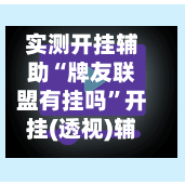 实测开挂辅助“牌友联盟有挂吗	”开挂(透视)辅助-第2张图片