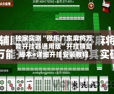 独家实测“微乐广东麻将万能开挂器通用版”开挂辅助脚本+详细开挂安装教程-第2张图片