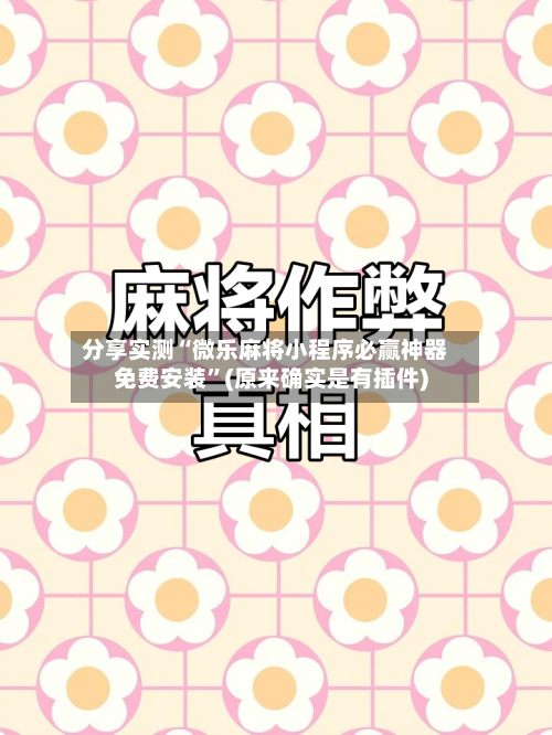 分享实测“微乐麻将小程序必赢神器免费安装”(原来确实是有插件)