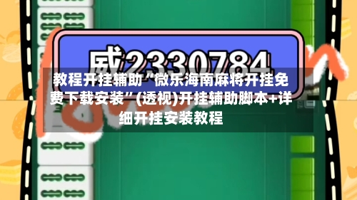 教程开挂辅助“微乐海南麻将开挂免费下载安装”(透视)开挂辅助脚本+详细开挂安装教程-第3张图片