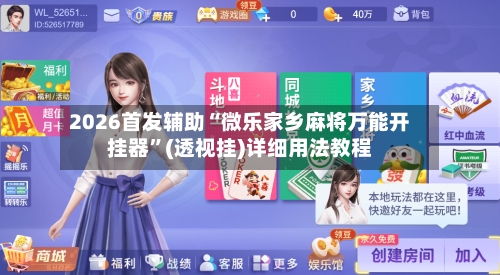 2026首发辅助“微乐家乡麻将万能开挂器”(透视挂)详细用法教程-第2张图片