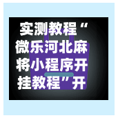 实测教程“微乐河北麻将小程序开挂教程”开挂辅助脚本+详细开挂安装教程