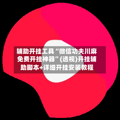 辅助开挂工具“微信功夫川麻免费开挂神器”(透视)开挂辅助脚本+详细开挂安装教程-第2张图片