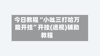 今日教程“小吆三打哈万能开挂”开挂(透视)辅助教程-第2张图片