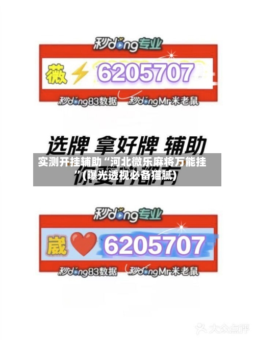 实测开挂辅助“河北微乐麻将万能挂”(曝光透视必备猫腻)