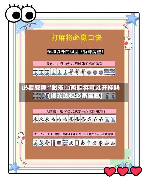 必看教程“微乐山西麻将可以开挂吗”(曝光透视必备猫腻)