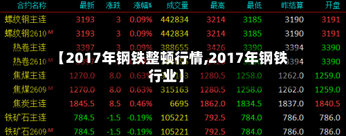 【2017年钢铁整顿行情,2017年钢铁行业】-第2张图片