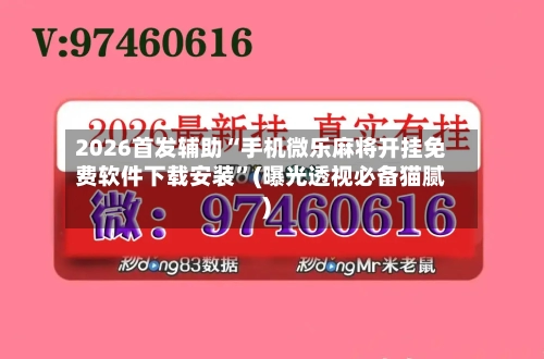 2026首发辅助“手机微乐麻将开挂免费软件下载安装”(曝光透视必备猫腻)