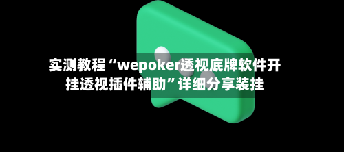 实测教程“wepoker透视底牌软件开挂透视插件辅助”详细分享装挂-第3张图片