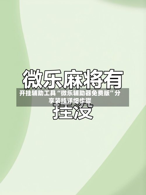 开挂辅助工具“微乐辅助器免费版”分享装挂详细步骤-第2张图片
