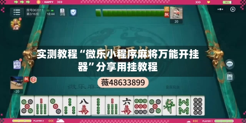 实测教程“微乐小程序麻将万能开挂器”分享用挂教程-第2张图片