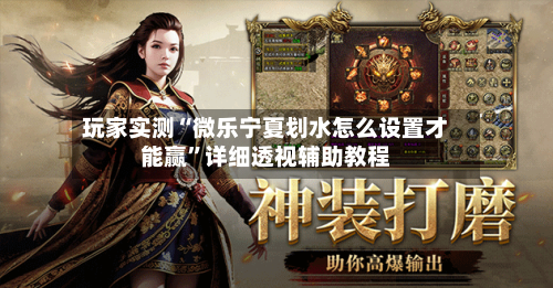 玩家实测“微乐宁夏划水怎么设置才能赢”详细透视辅助教程-第3张图片