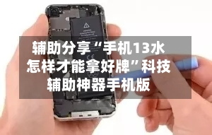 辅助分享“手机13水怎样才能拿好牌	”科技辅助神器手机版-第2张图片
