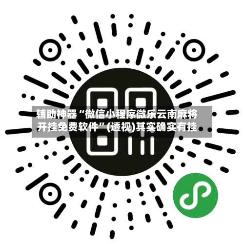 辅助神器“微信小程序微乐云南麻将开挂免费软件”(透视)其实确实有挂-第3张图片