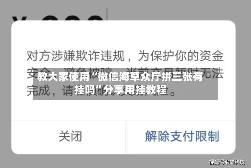 教大家使用“微信海草众厅拼三张有挂吗”分享用挂教程-第2张图片