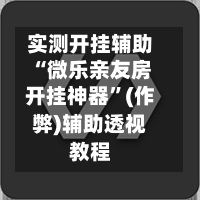 实测开挂辅助“微乐亲友房开挂神器	”(作弊)辅助透视教程-第2张图片