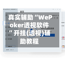 真实辅助“WePoker透视软件”开挂(透视)辅助教程