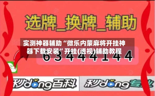 实测神器辅助“微乐内蒙麻将开挂神器下载安装”开挂(透视)辅助教程