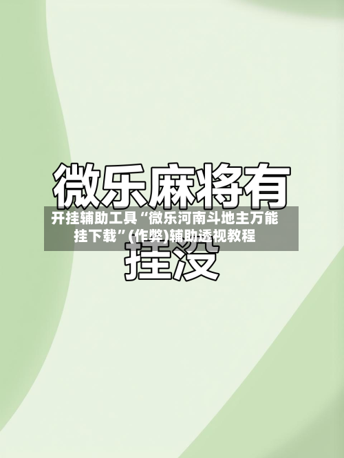 开挂辅助工具“微乐河南斗地主万能挂下载”(作弊)辅助透视教程-第2张图片