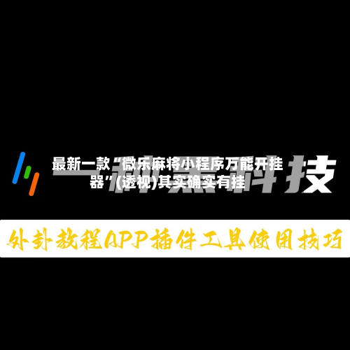最新一款“微乐麻将小程序万能开挂器”(透视)其实确实有挂-第2张图片