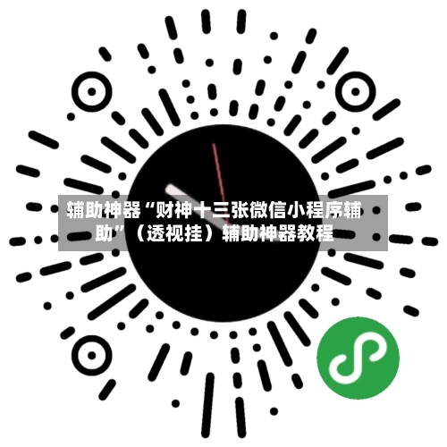 辅助神器“财神十三张微信小程序辅助”（透视挂）辅助神器教程-第3张图片