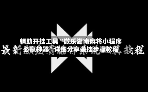 辅助开挂工具“微乐湖南麻将小程序必赢神器”详细分享装挂步骤教程-第2张图片