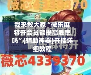 我来教大家“微乐麻将开会员能提高胜率吗”(辅助神器)开挂详细教程