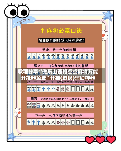 教程分享“微乐山西扣点点麻将万能开挂器免费”开挂(透视)辅助神器-第3张图片