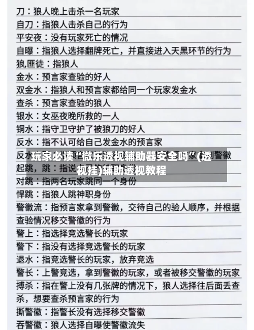 玩家必读“微乐透视辅助器安全吗”(透视挂)辅助透视教程