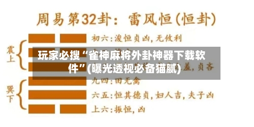 玩家必搜“雀神麻将外卦神器下载软件	”(曝光透视必备猫腻)-第2张图片