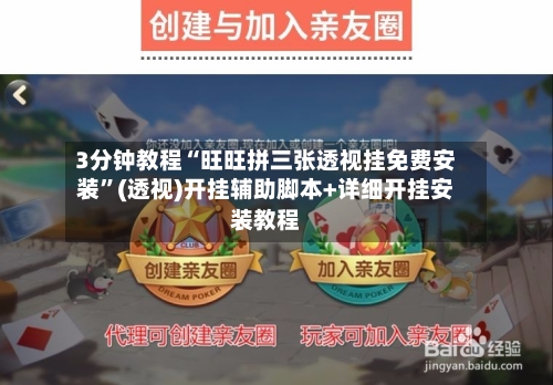 3分钟教程“旺旺拼三张透视挂免费安装”(透视)开挂辅助脚本+详细开挂安装教程-第2张图片