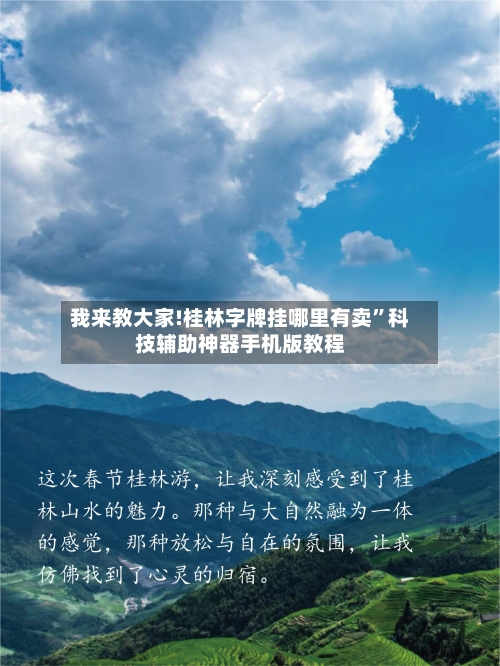 我来教大家!桂林字牌挂哪里有卖”科技辅助神器手机版教程