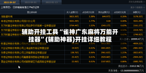 辅助开挂工具“雀神广东麻将万能开挂器”(辅助神器)开挂详细教程