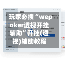 玩家必搜“wepoker透视开挂辅助	”开挂(透视)辅助教程-第2张图片