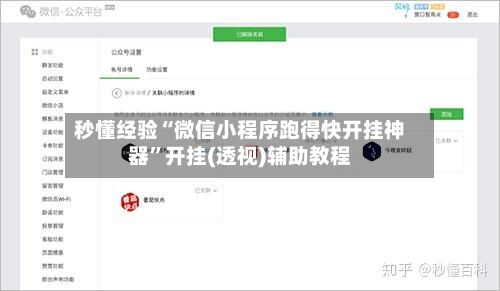 秒懂经验“微信小程序跑得快开挂神器”开挂(透视)辅助教程-第2张图片