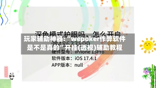 玩家辅助神器:“wepoker作弊软件是不是真的”开挂(透视)辅助教程-第3张图片