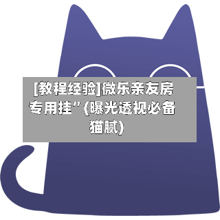 [教程经验]微乐亲友房专用挂”(曝光透视必备猫腻)