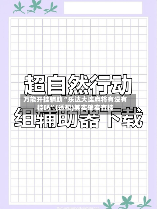 万能开挂辅助“乐达大连麻将有没有挂吗”(透视)其实确实有挂-第2张图片