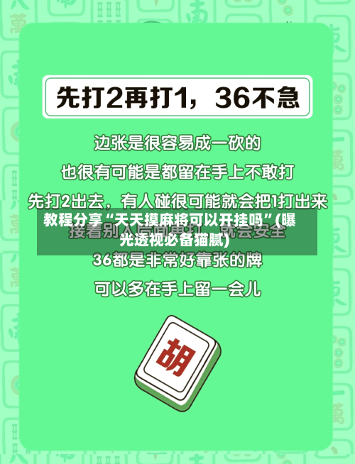 教程分享“天天摸麻将可以开挂吗”(曝光透视必备猫腻)-第2张图片