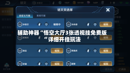 辅助神器“悟空大厅3张透视挂免费版”详细开挂玩法