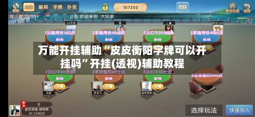 万能开挂辅助“皮皮衡阳字牌可以开挂吗”开挂(透视)辅助教程-第2张图片