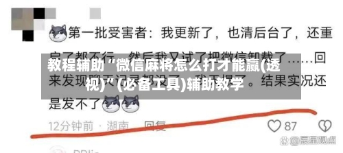 教程辅助“微信麻将怎么打才能赢(透视)”(必备工具)辅助教学-第3张图片