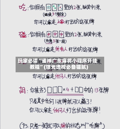 玩家必读“雀神广东麻将小程序开挂教程”(曝光透视必备猫腻)
